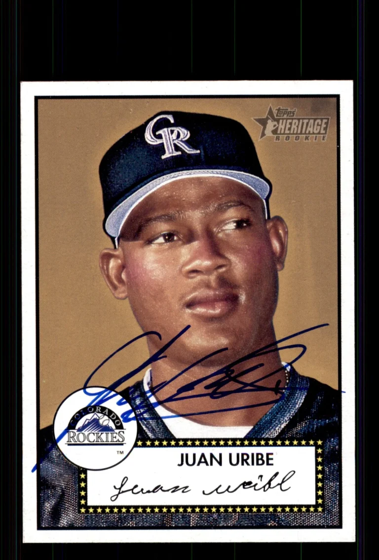 Signed Baseball Card Auto Juan Uribe 2001 Topps Heritage #246 Colorado Rockies