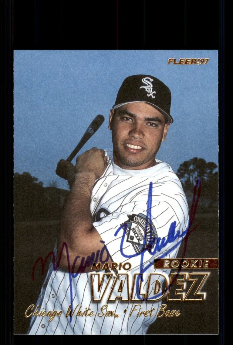Signed Baseball Card Auto Mario Valdez 1997 Fleer #753 Chicago White Sox