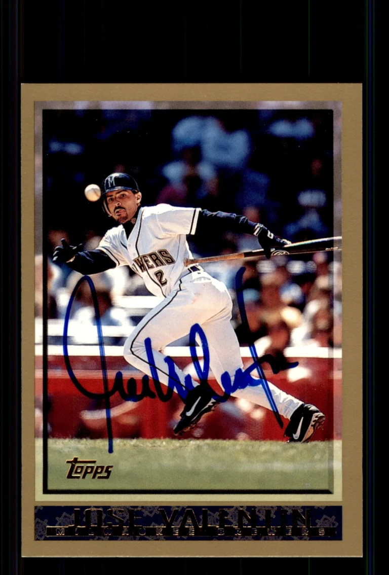 Signed Baseball Card Auto Jose Valentin 1998 Topps #158 Milwaukee Brewers