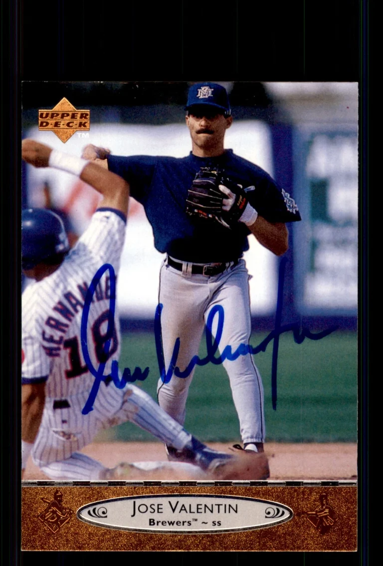 Signed Baseball Card Auto Jose Valentin 1996 Upper Deck #120 Milwaukee Brewers