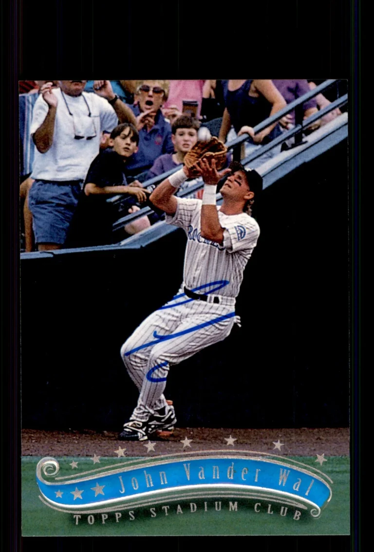 Signed Baseball Card Auto John Vander Wal 1997 Stadium Club #350 Rockies