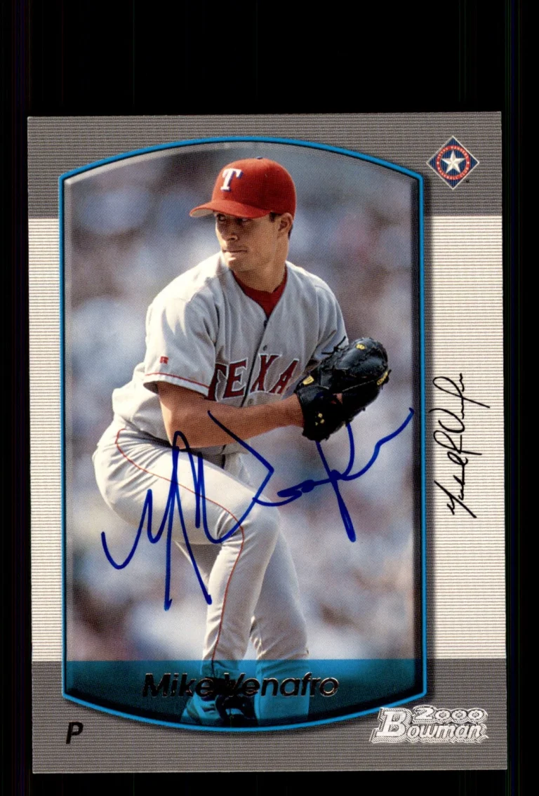 Signed Baseball Card Auto Mike Venafro 2000 Bowman #349 Texas Rangers