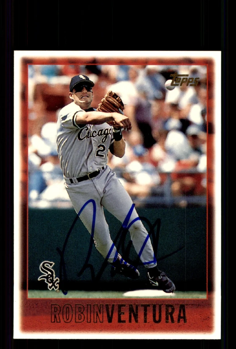 Signed Baseball Card Auto Robin Ventura 1997 Topps #425 Chicago White Sox