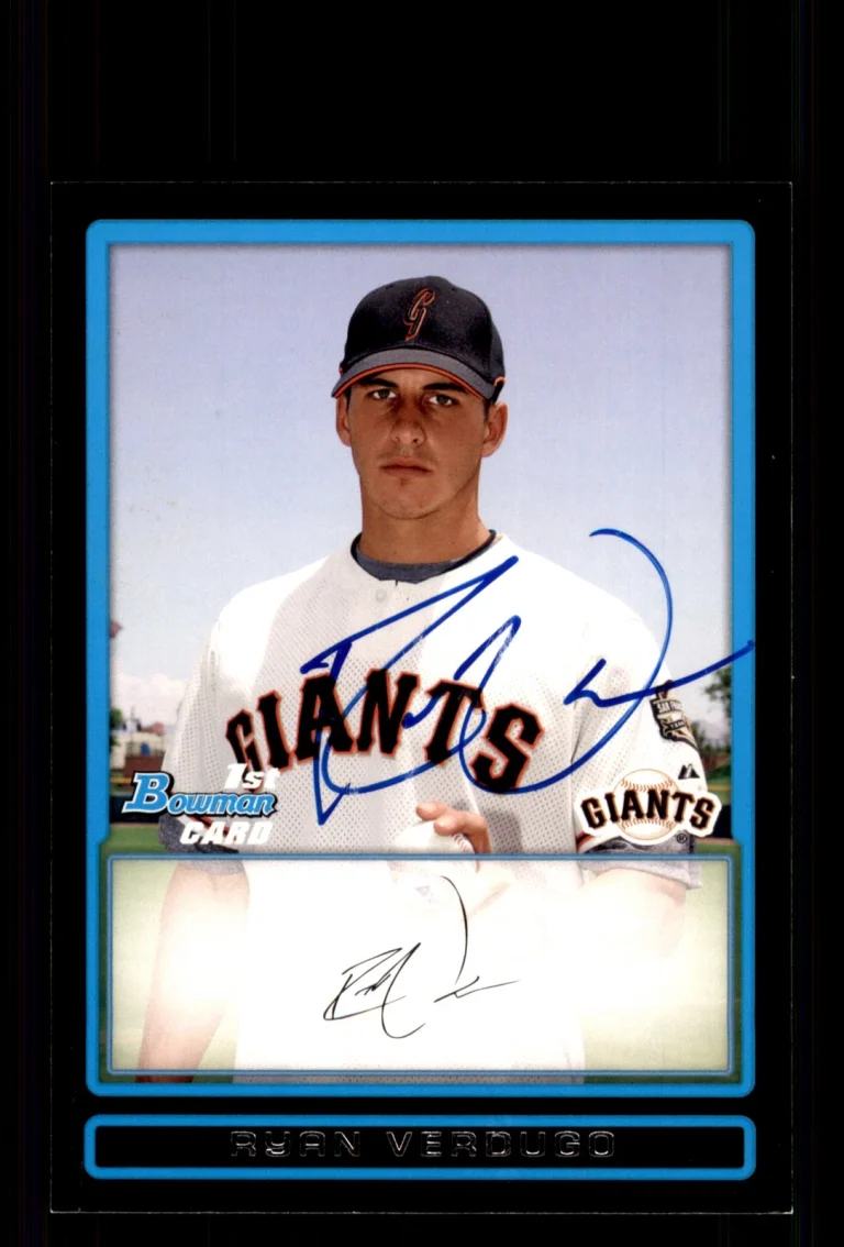 Signed Baseball Card Auto Ryan Verdugo 2009 Bowman #BP78 San Francisco Giants