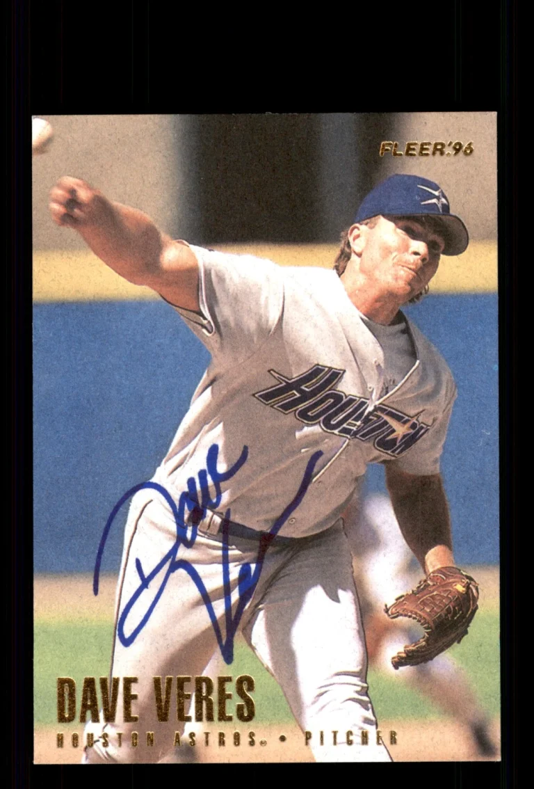Signed Baseball Card Auto Dave Veres 1996 Fleer #421 Houston Astros