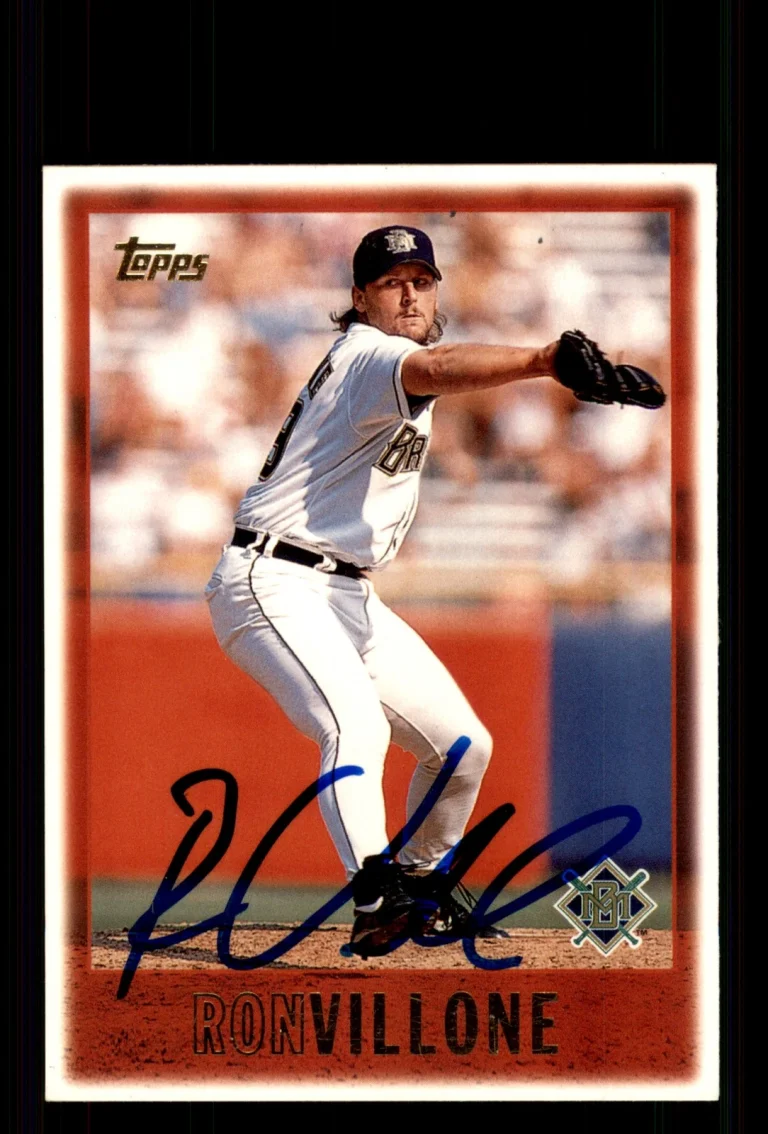 Signed Baseball Card Auto Ron Villone 1997 Topps #459 Milwaukee Brewers