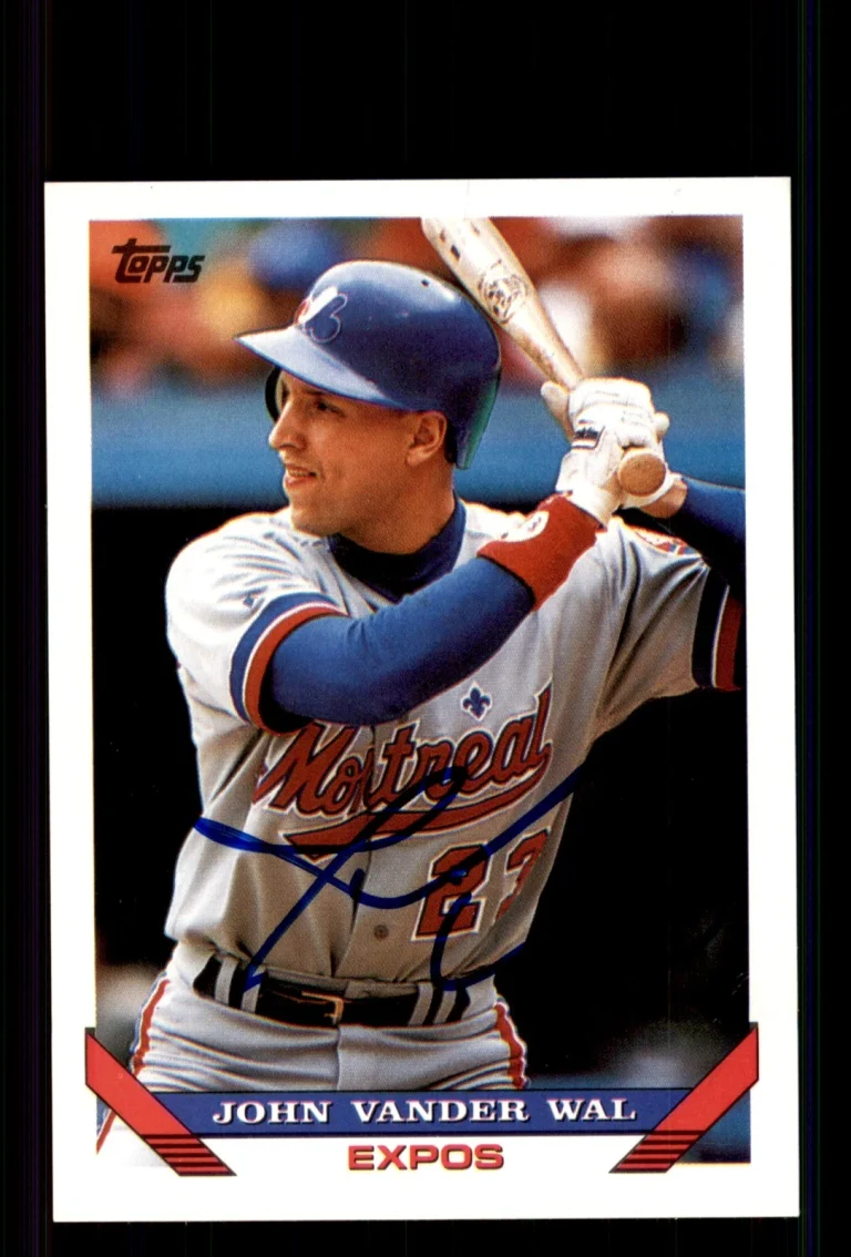 Signed Baseball Card Auto John Vander Wal 1993 Topps #69 Montreal Expos