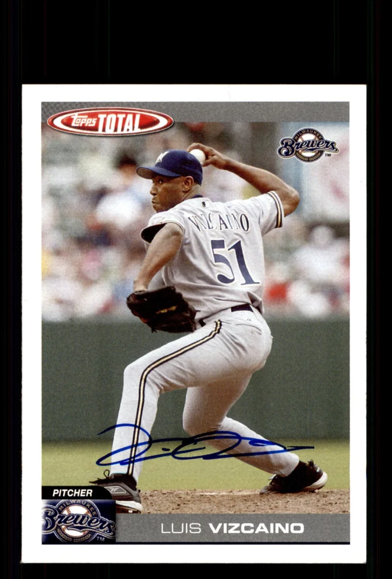Signed Baseball Card Auto Luis Vizcaino 2004 Topps Total #387 Milwaukee Brewers