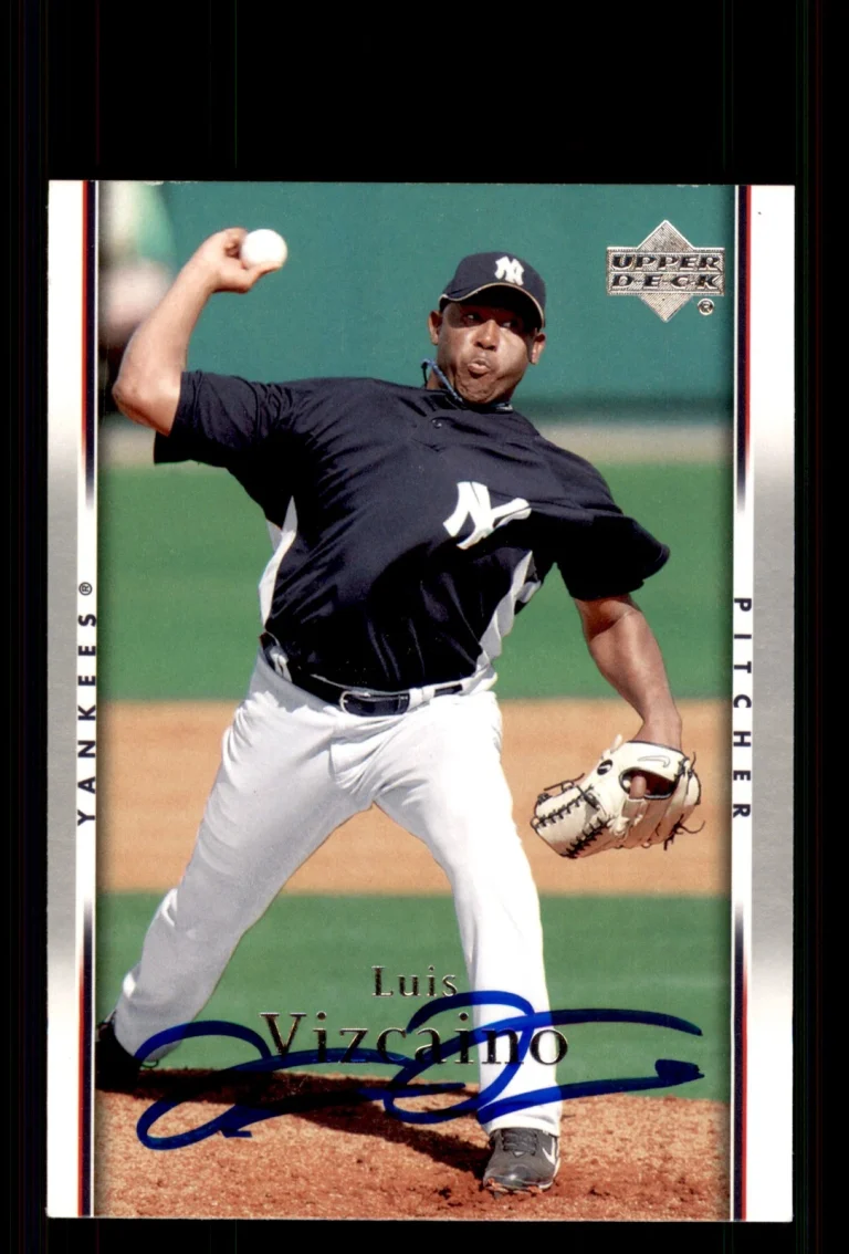 Signed Baseball Card Auto Luis Vizcaino 2007 Upper Deck #840 New York Yankees