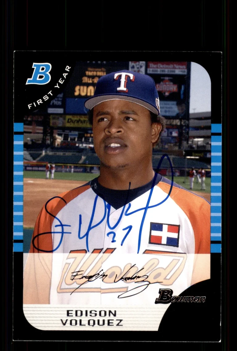 Signed Baseball Card Auto Edinson Volquez 2005 Bowman Draft #BDP134 Rangers
