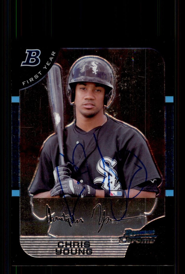 Signed Baseball Card Auto Chris Young 2005 Bowman Chrome #318 Chicago White Sox