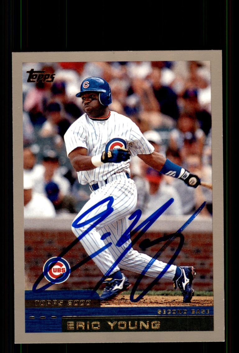 Signed Baseball Card Auto Eric Young 2000 Topps Traded & Rookies #T103 Cubs