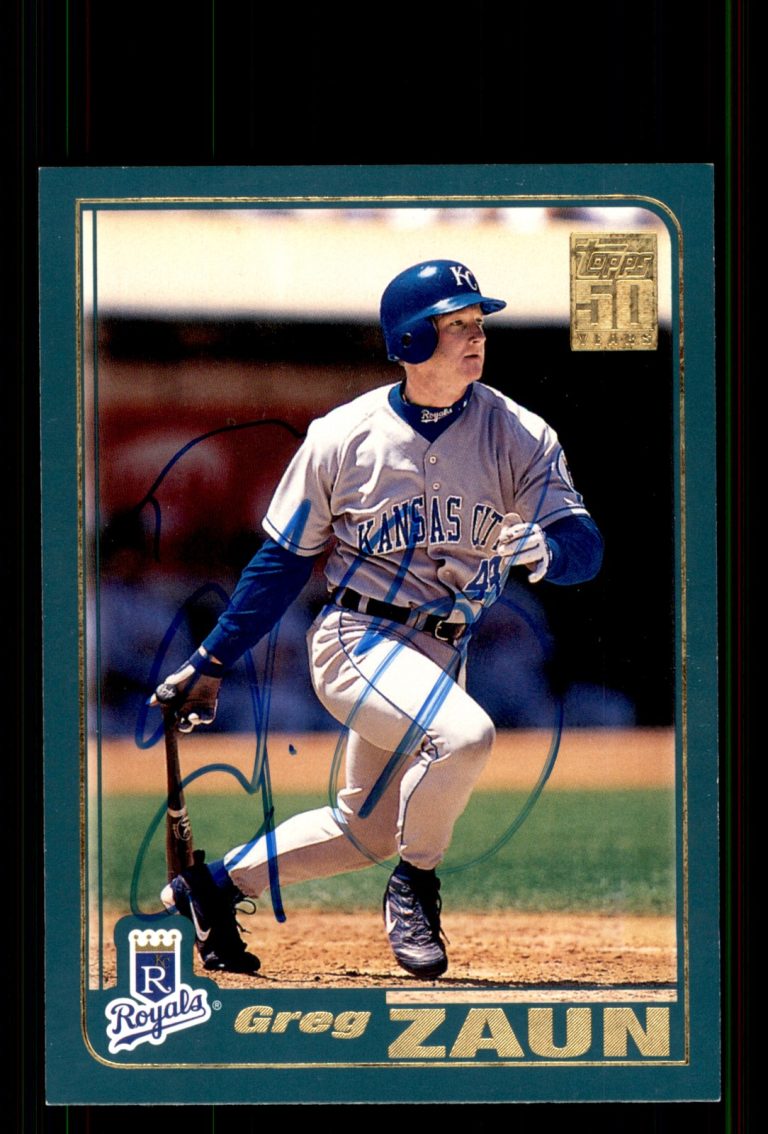 Signed Baseball Card Auto Gregg Zaun 2001 Topps #411 Kansas City Royals