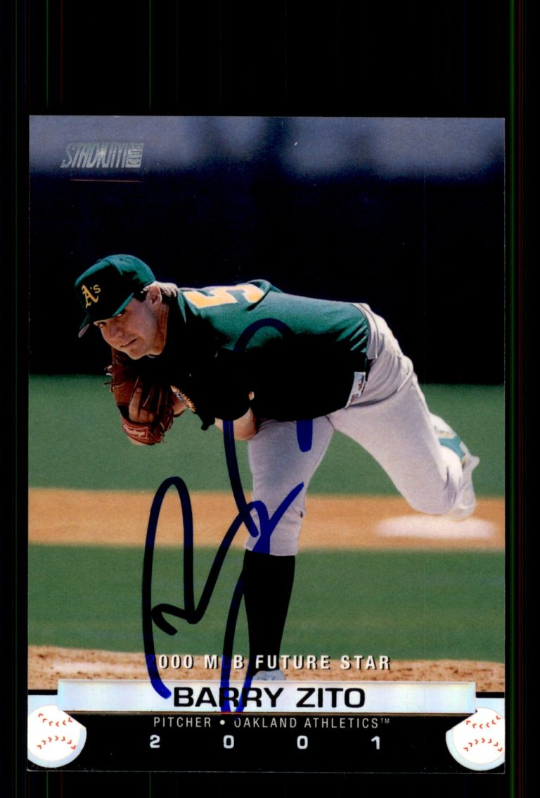 Signed Baseball Card Auto Barry Zito 2001 Stadium Club #175 Oakland Athletics