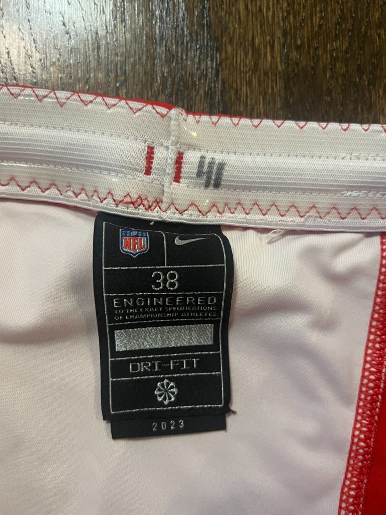 GAME USED ? ISSUED KANSAS CITY CHIEFS FOOTBALL PANTS RED 2023 James Winchester
