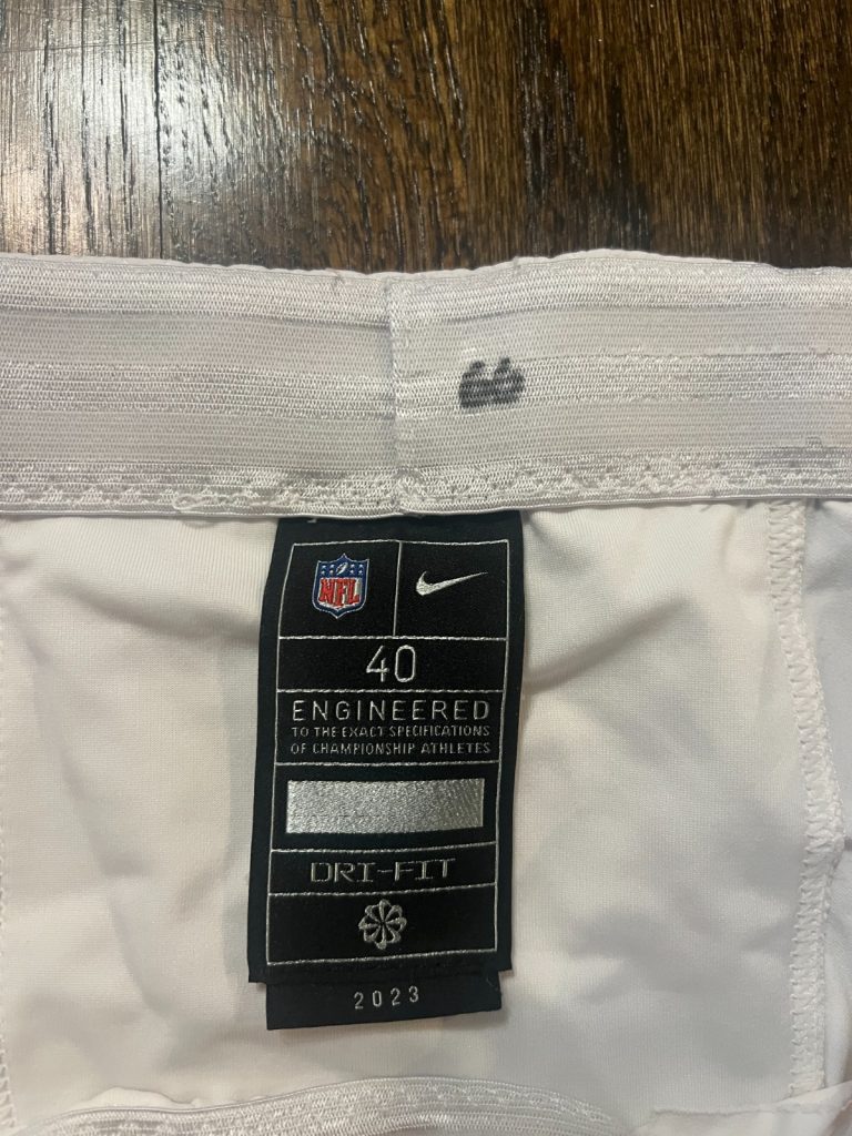 GAME USED ? ISSUED KANSAS CITY CHIEFS FOOTBALL PANTS 2023 Mike Caliendo
