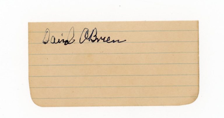 DAVEY O'BRIEN SIGNED CUT AUTO TCU HEISMAN EAGLES COLLEGE FOOTBALL HOF JSA COA