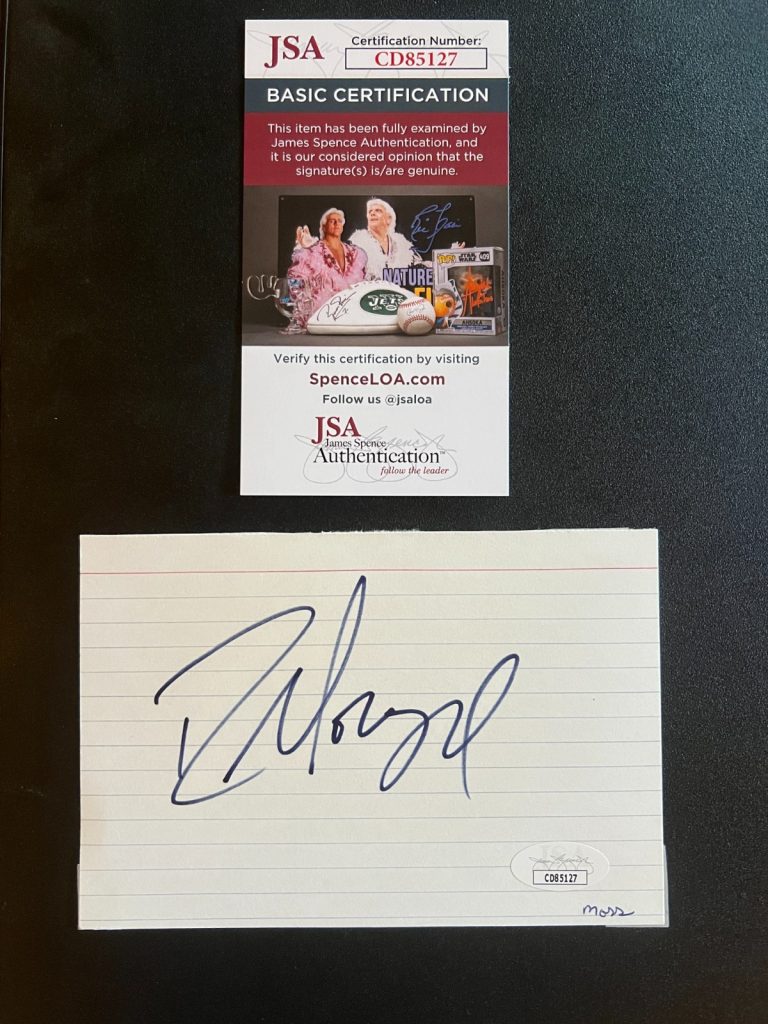 RANDY MOSS SIGNED CUT AUTO FOOTBALL VIKINGS PATRIOTS TITANS NCAA NFL HOF JSA COA