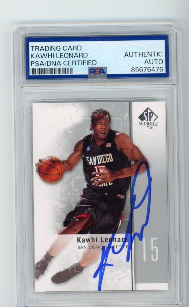 Signed Basketball Card Auto Kawhi Leonard 2011-12 SPA PSA/DNA Personalized Remov