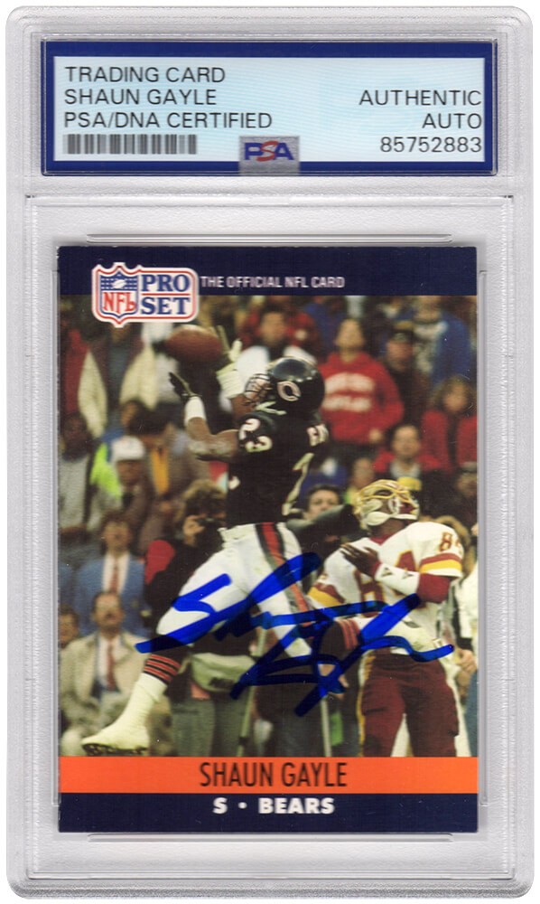 Shaun Gayle Signed Bears 1990 Pro-Set RC Football Card #450 - (PSA Encapsulated)