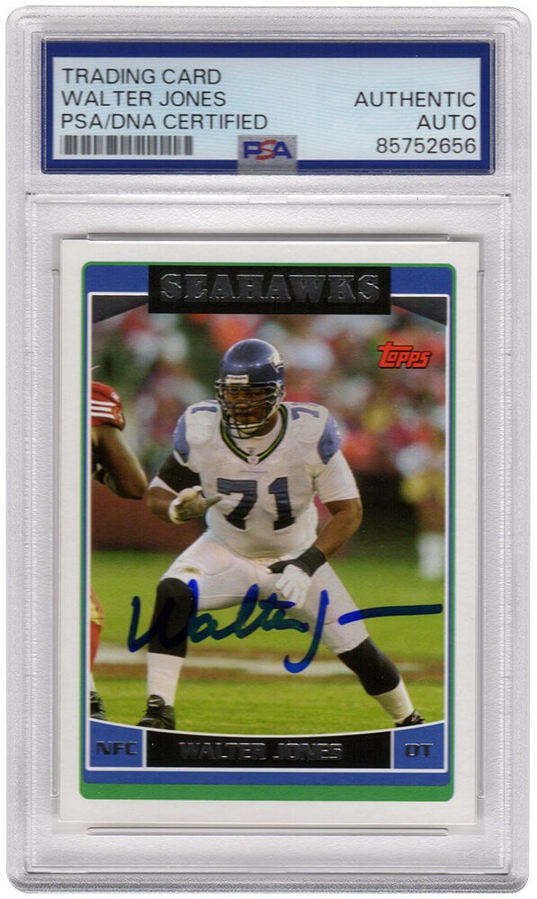 Walter Jones Signed Seahawks 2006 Topps Football Card #15 - (PSA Encapsulated)