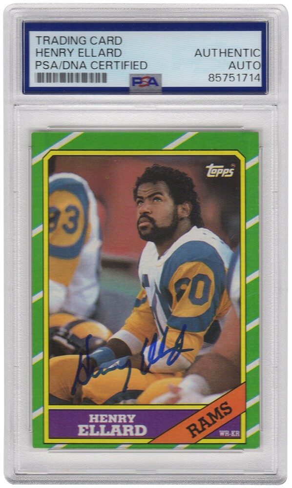 Henry Ellard Signed Rams 1986 Topps Football Trading Card #79 - (PSA/DNA)