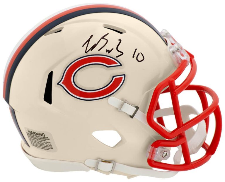 Luther Burden III Signed Chicago Bears RETRO Riddell Mini Helmet -(SCHWARTZ COA)