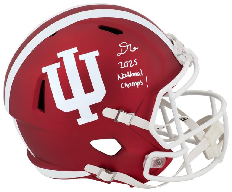 D'Angelo Ponds Signed Indiana Hoosiers Riddell F/S Rep Helmet w/Champs -(SS COA)