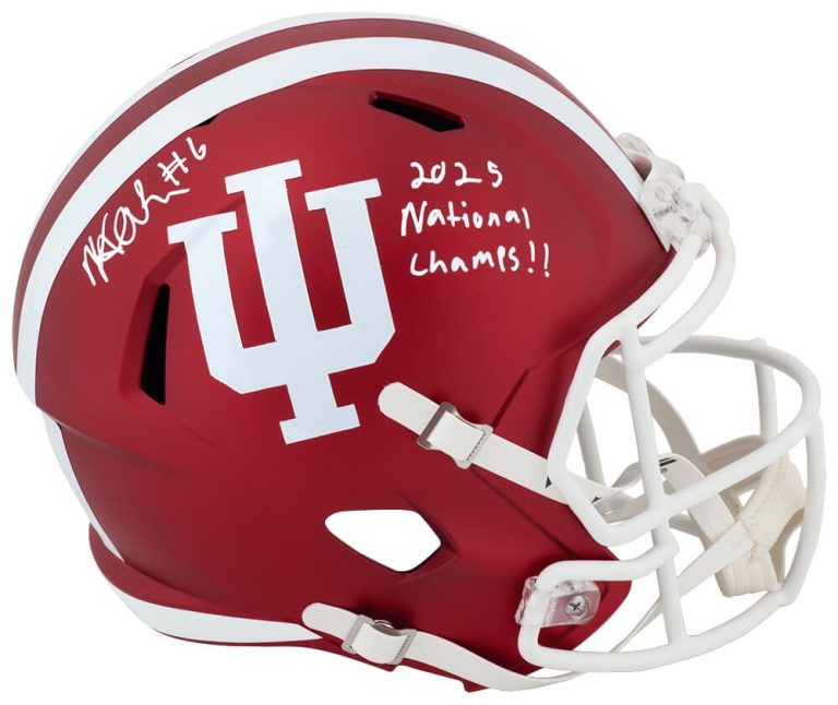 Mikail Kamara Signed Indiana Hoosiers Riddell F/S Rep Helmet w/Champs - (SS COA)
