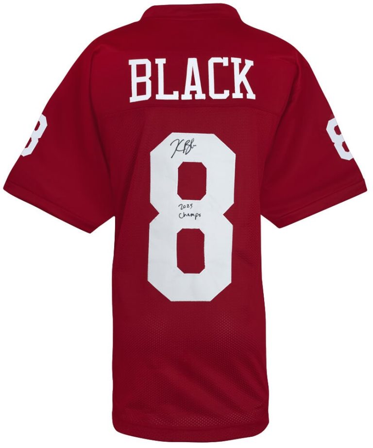 Kaelon Black Signed Red Custom College Football Jersey w/Champs - (SCHWARTZ COA)