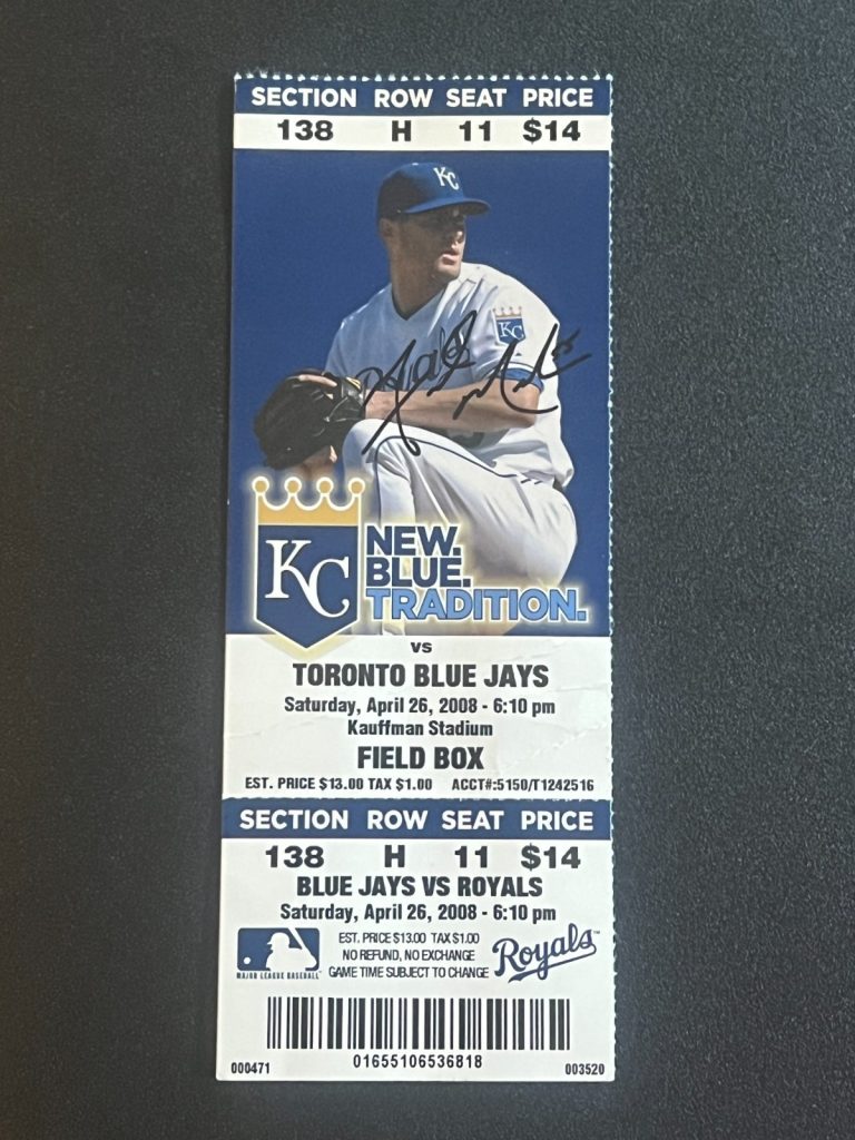 Baseball Ticket Kansas City Royals 4/26/2008 Luke Hochevar 1st MLB Win