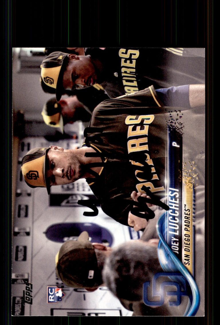Signed Baseball Card Auto Joey Lucchesi 2018 Topps Update #US271 Padres SP