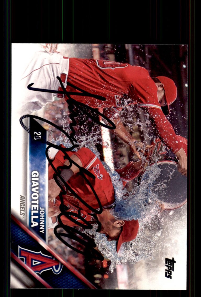Signed Baseball Card Auto Johnny Giavotella 2016 Topps #657 Los Angeles Angels