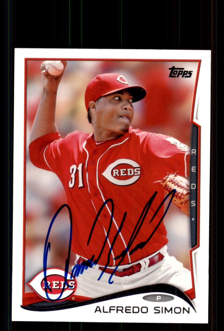Signed Baseball Card Auto Alfredo Simon 2014 Topps #21 Cincinnati Reds