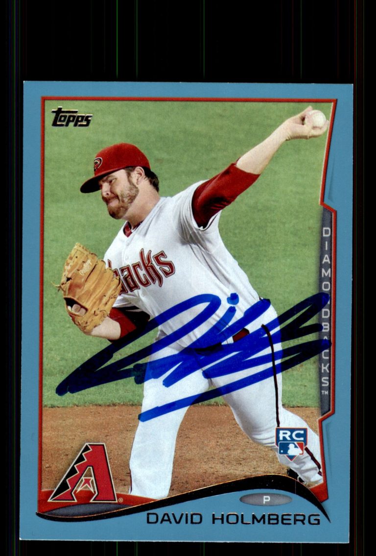 Signed Baseball Card Auto David Holmberg 2014 Topps #242 Diamondbacks Blue