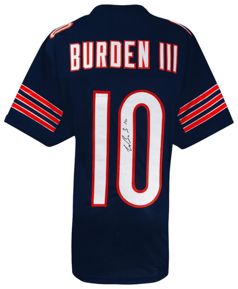 Luther Burden III (BEARS) Signed Navy Custom Football Jersey - (SCHWARTZ COA)