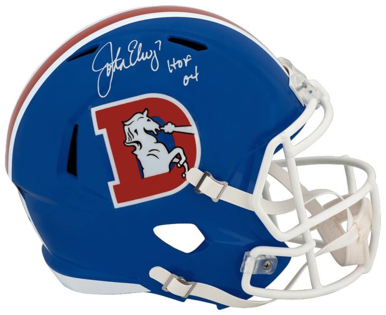 John Elway Signed Broncos T/B Riddell Full Size Speed Rep Helmet w/HOF -(SS COA)
