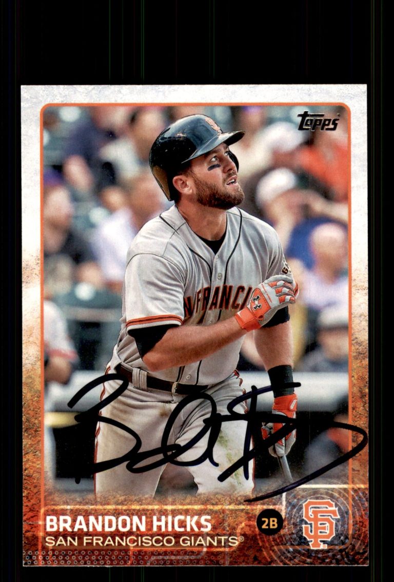 Signed Baseball Card Auto Brandon Hicks 2015 Topps #273 San Francisco Giants