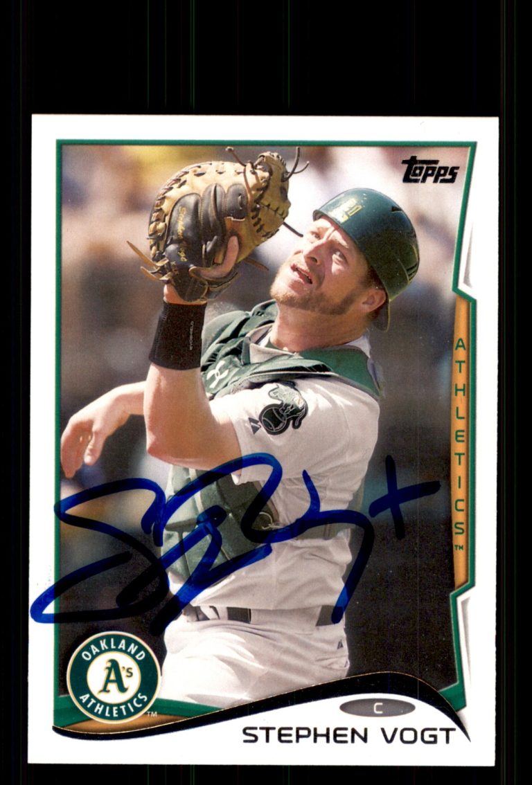 Signed Baseball Card Auto Stephen Vogt 2014 Topps Update #US-40 Oakland A's