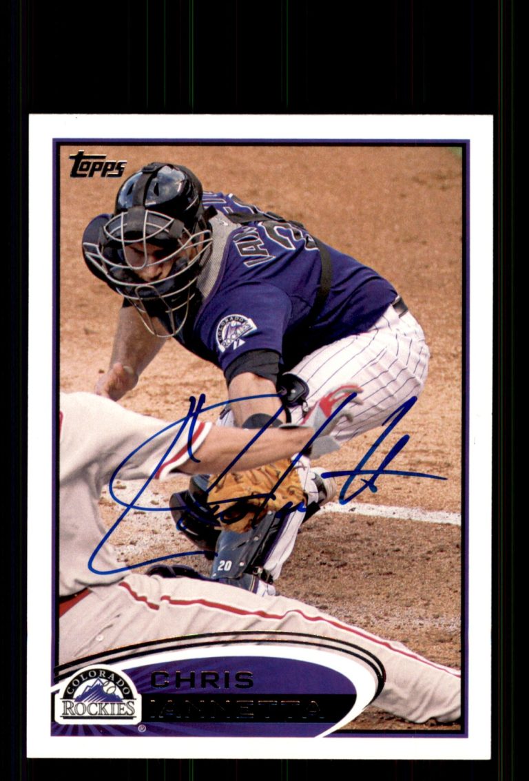 Signed Baseball Card Auto Chris Iannetta 2012 Topps #21 Colorado Rockies