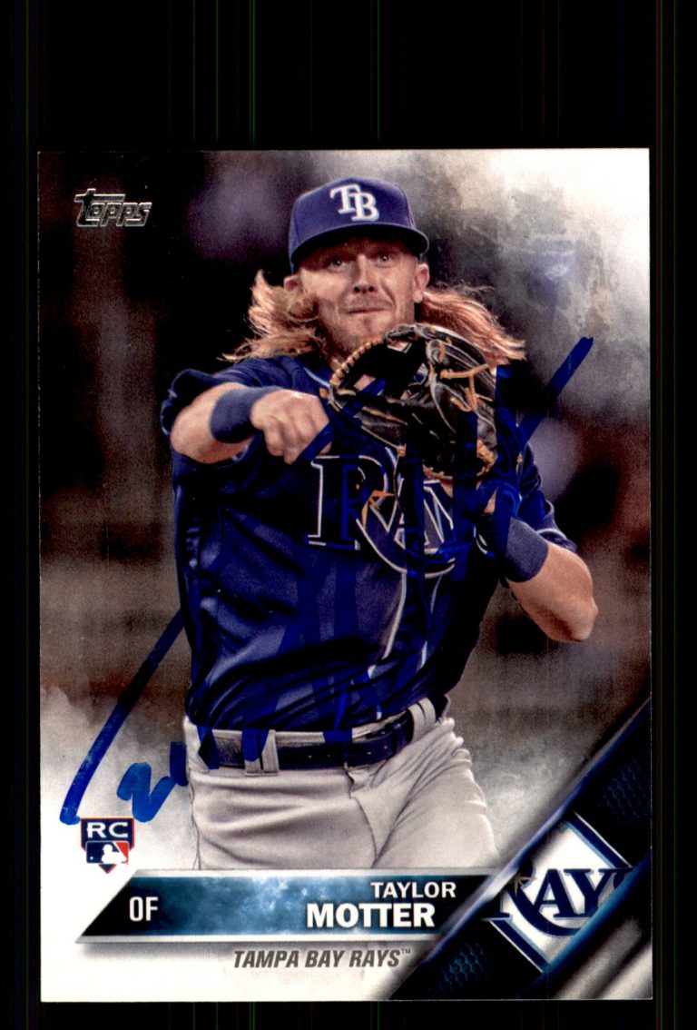 Signed Baseball Card Auto Taylor Motter 2016 Topps Update #US151 Tampa Bay Rays