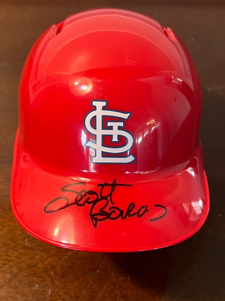 AGENT SCOTT BORAS SIGNED MINI BASEBALL HELMET AUTO CARDINALS MILB PLAYER JSA COA