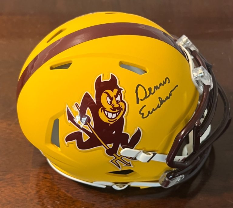 COACH DENNIS ERICKSON SIGNED FOOTBALL MINI HELMET ASU ARIZONA STATE CHOF JSA COA