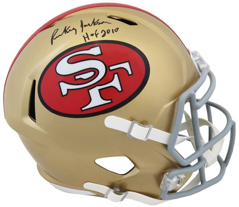 Rickey Jackson Signed 49ers T/B Riddell F/S Speed Rep Helmet w/HOF 2010 (SS COA)