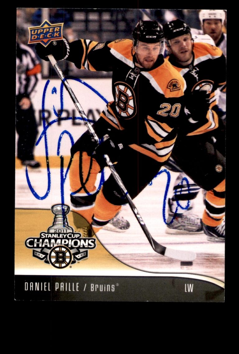 Signed Hockey Card Auto Daniel Paille 2011 Upper Deck Bruins Stanley Cup #18