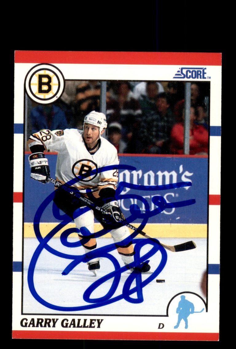 Signed Hockey Card Auto Garry Galley 1990-91 Score American #253 Boston Bruins