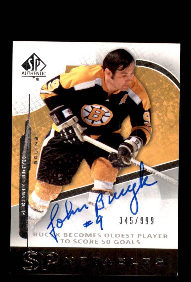 Signed Hockey Card Auto Johnny Bucyk 2008-09 SP Authentic #123 Boston Bruins