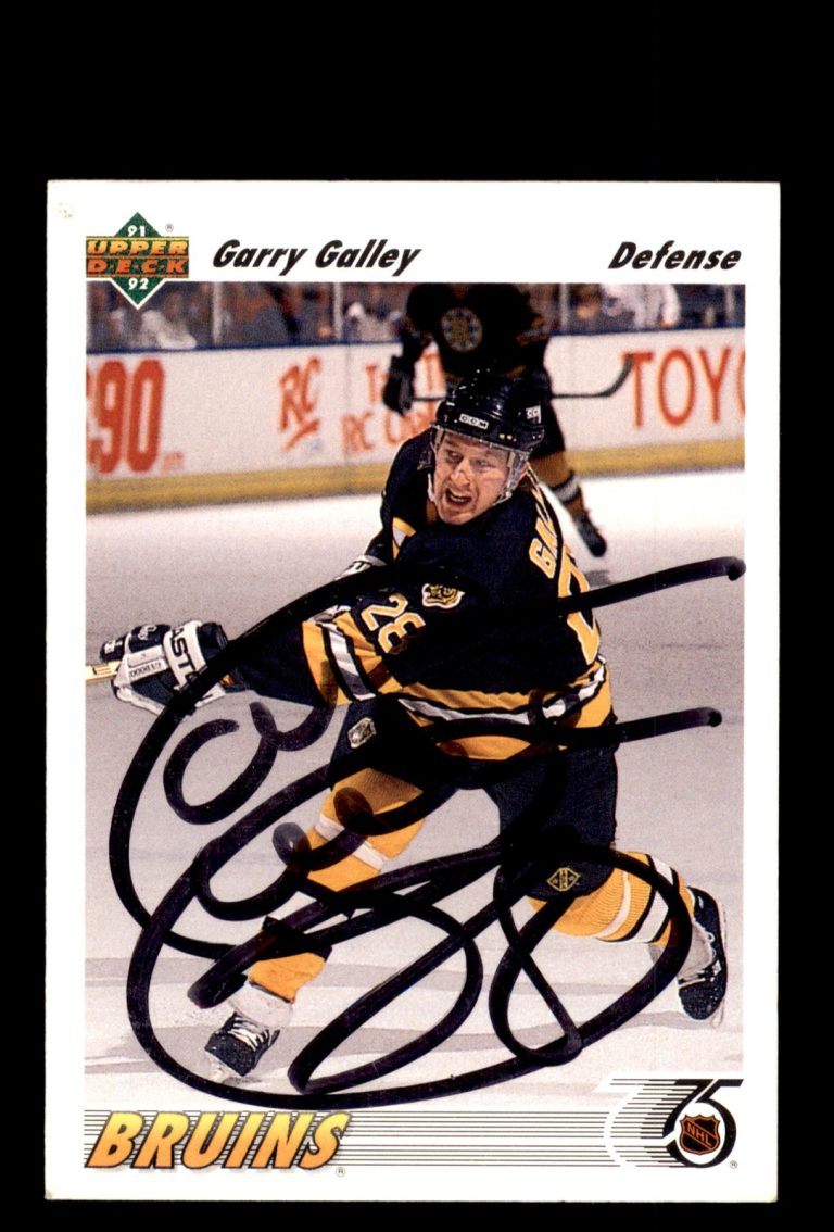 Signed Hockey Card Auto Garry Galley 1991-92 Upper Deck #439 Boston Bruins