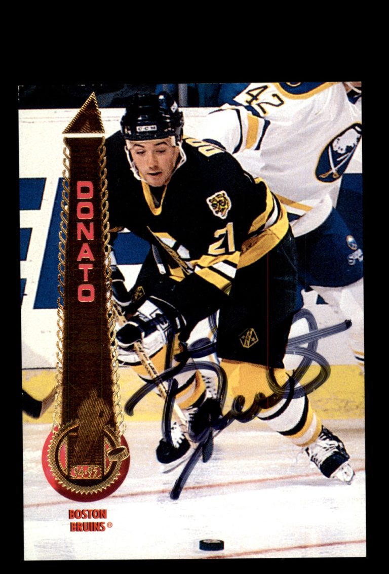Signed Hockey Card Auto Ted Donato 1994-95 Pinnacle #146 Boston Bruins
