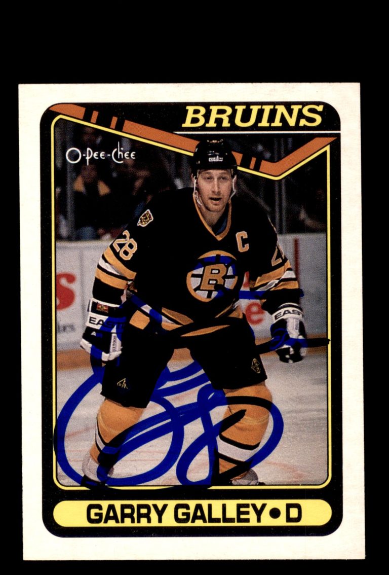 Signed Hockey Card Auto Garry Galley 1990-91 O-Pee-Chee #331 Boston Bruins